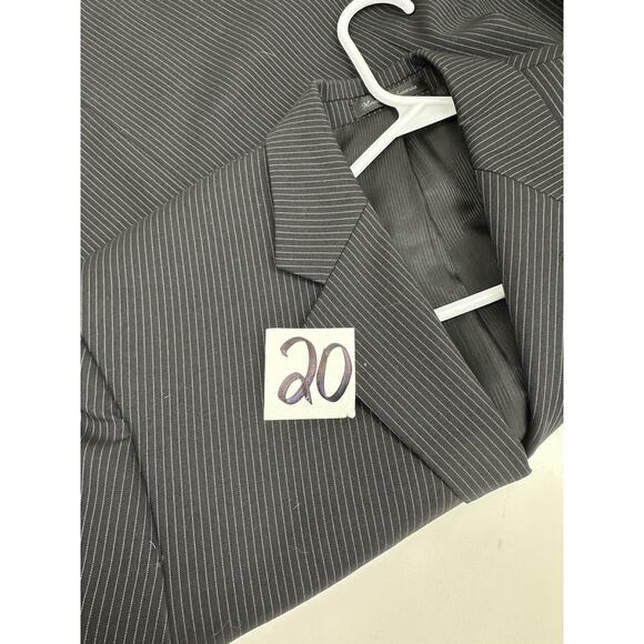 Apt. 9 Mens Suit Coat Size 38R Black Pinstripe Three Button Up Single Breasted - Picture 15 of 15